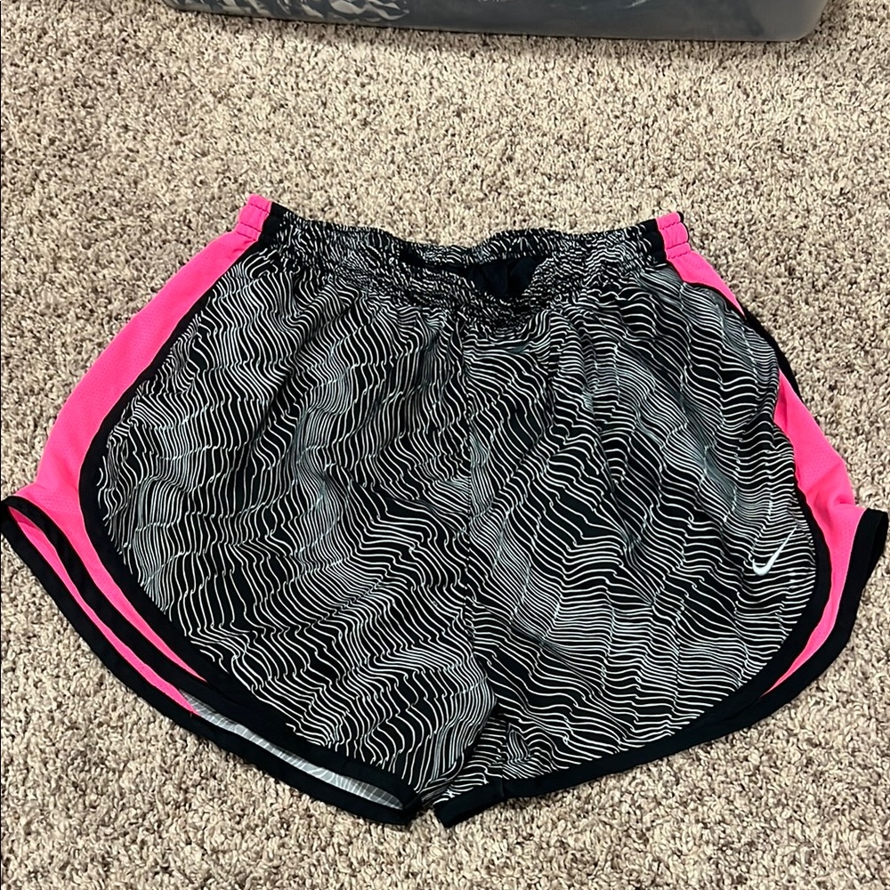 Nike Black and Pink Athletic Shorts with Dynamic Design